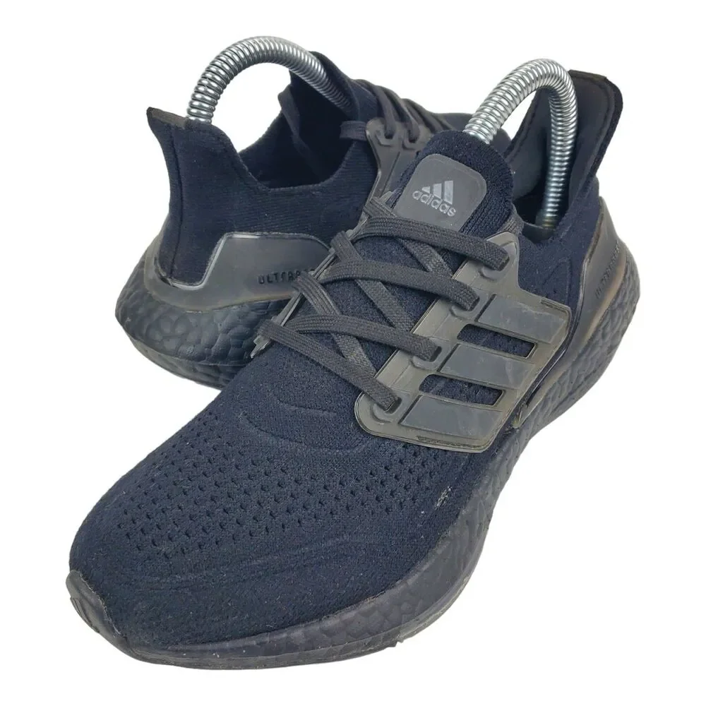 ADIDAS Shoes ULTRABOOST 21 J Womens Size 4 Triple Black Running Sneaker FY5390